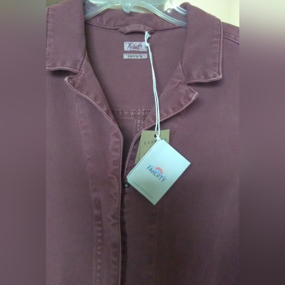 BNWT ORGANIC DENIM JUMPSUIT BY FAHERTY DYED MAROON ZIP/ BUTTON (XS & M AVAIL.) - Picture 5 of 14